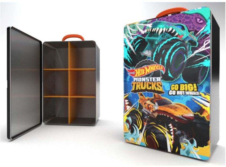 Hot Wheels Monster Trucks Tin Storage Case Assorted